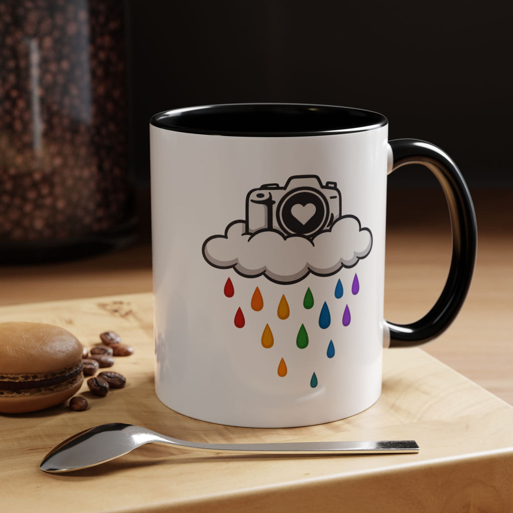 Rainbow Camera Coffee Mug — Photography Lover Accent Mug (11/15oz)