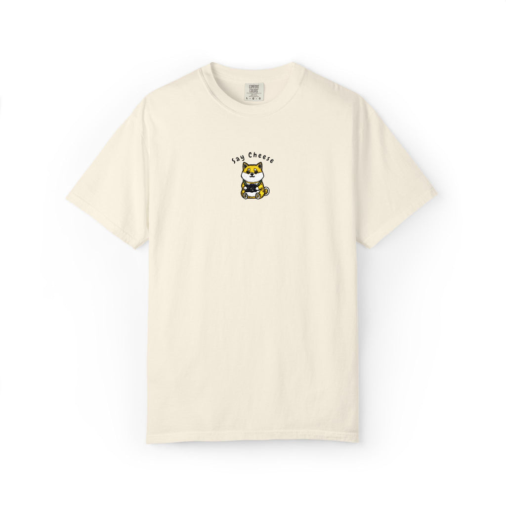 Shiba Inu Say Cheese Embroidery T-shirt