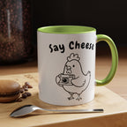 Chicken With Camera Accent Coffee Mug (11, 15oz)