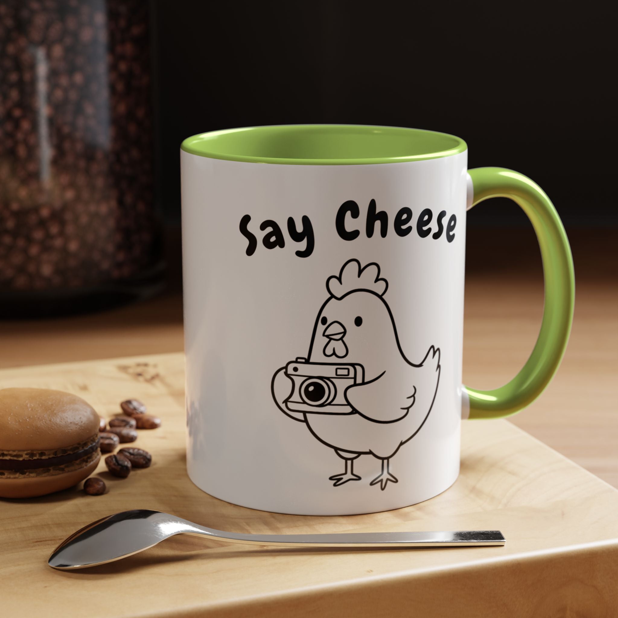 Chicken With Camera Accent Coffee Mug (11, 15oz)