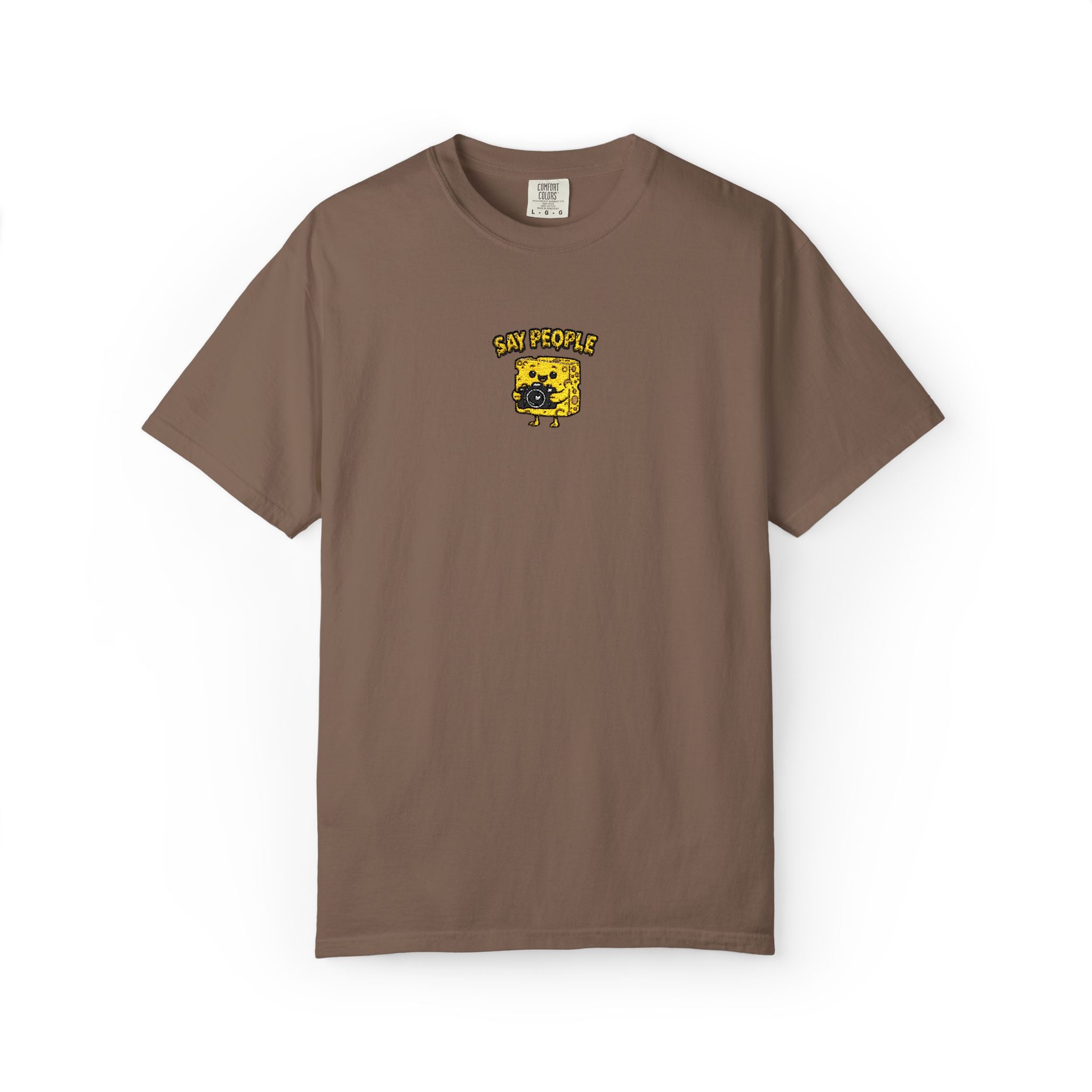 Say People Cheese Block Embroidery T-shirt