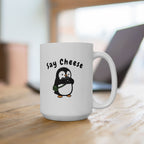 Say Cheese Penguin Ceramic Mug, (11oz, 15oz)