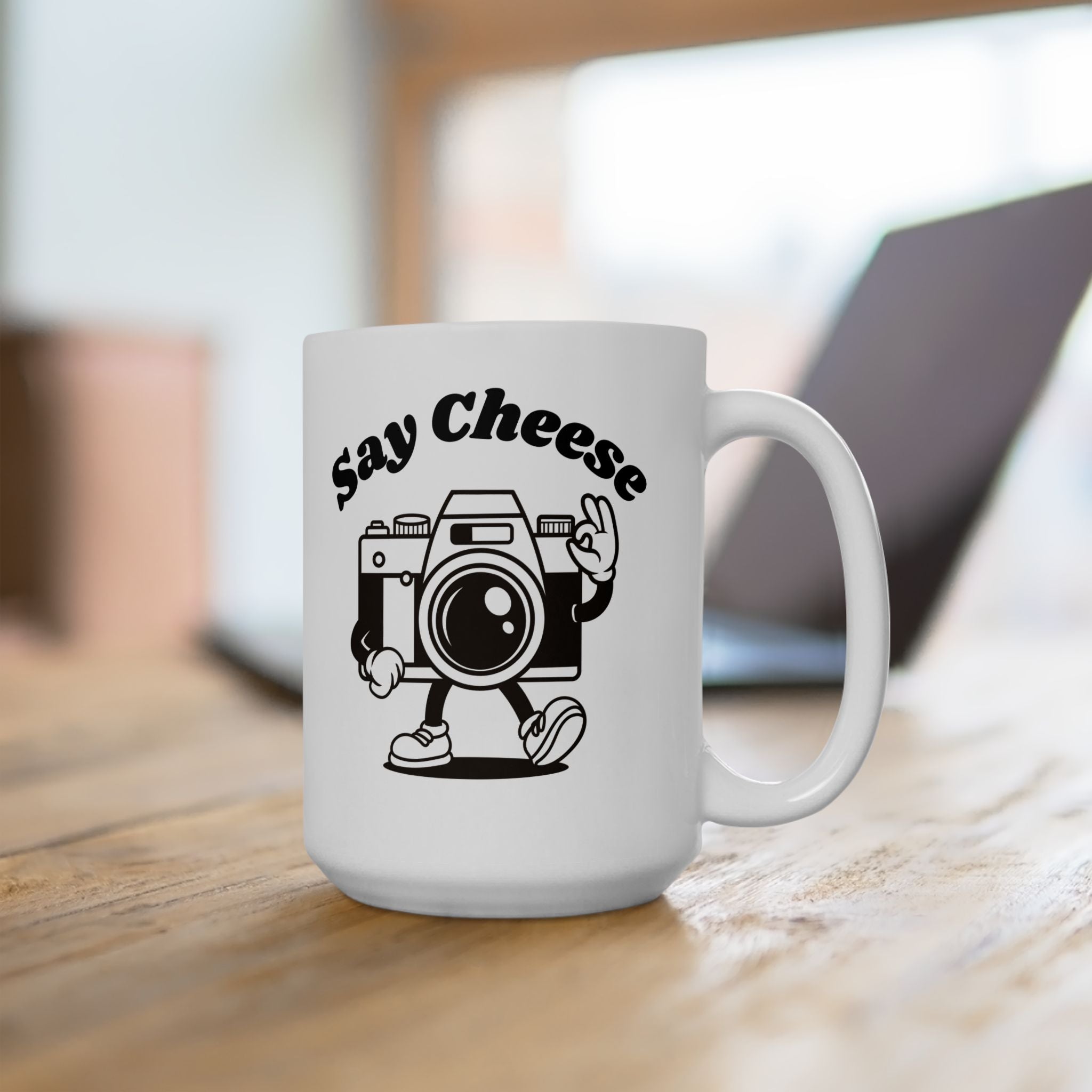 'Say Cheese' Retro Cartoon Coffee Cup (11-15oz)