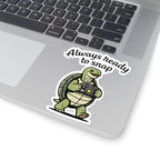 Always Ready to Snap Turtle Design Kiss-Cut Sticker