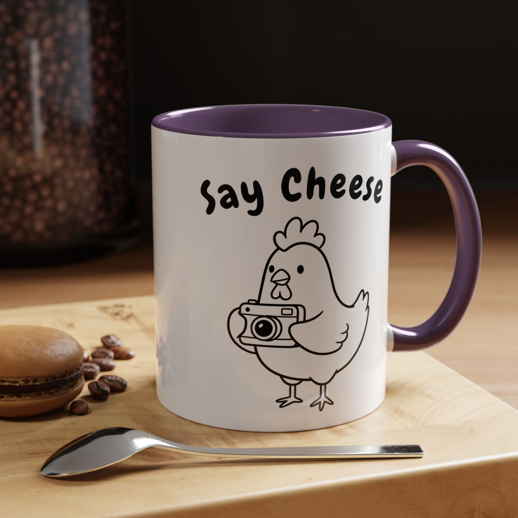 Chicken With Camera Accent Coffee Mug (11, 15oz)