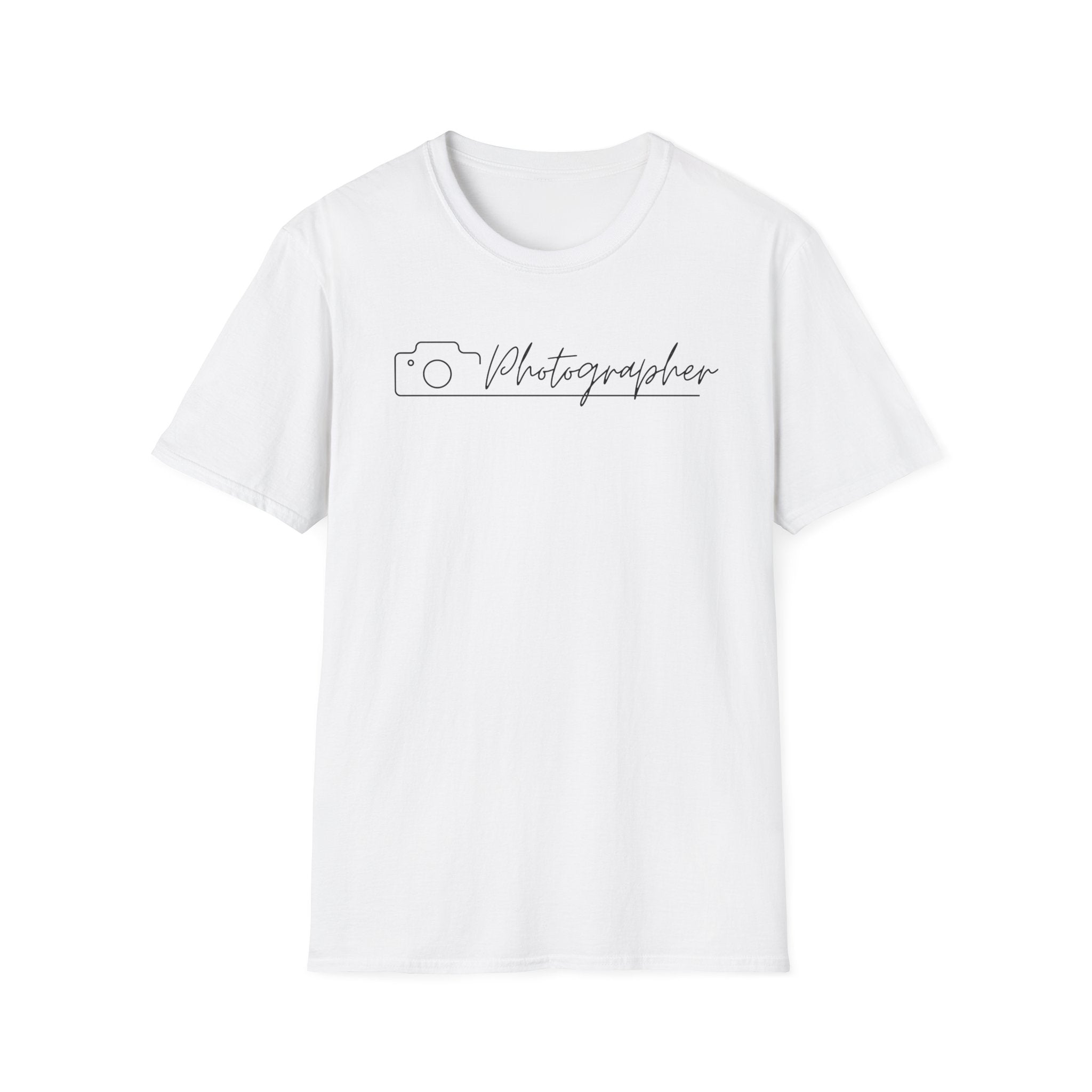 Photographer Script Camera T‑Shirt — Minimal Photography Tee for Photographers & Photo Lovers