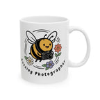 Buzzing Photographer Ceramic Mug – Cute Bee Camera Design (11oz & 15oz)