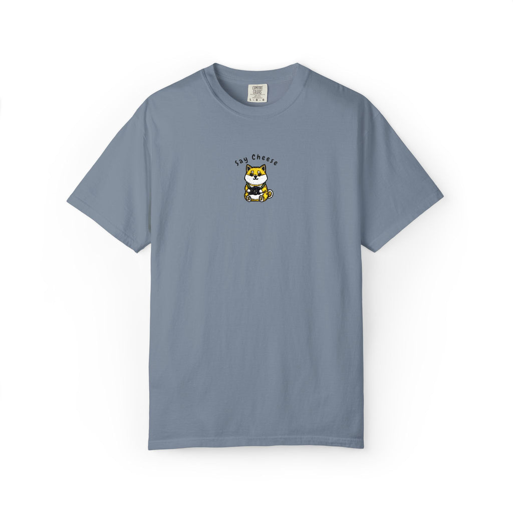 Shiba Inu Say Cheese Embroidery T-shirt