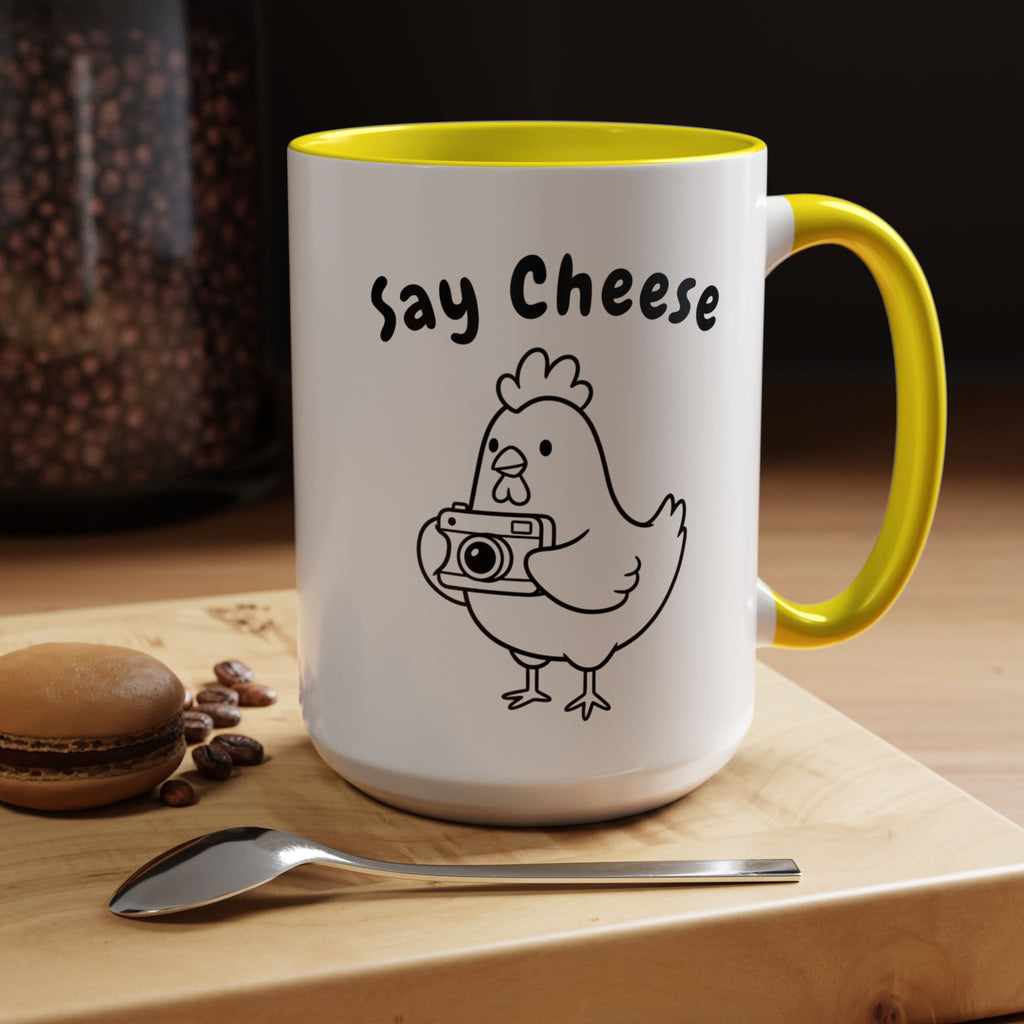 Chicken With Camera Accent Coffee Mug (11, 15oz)