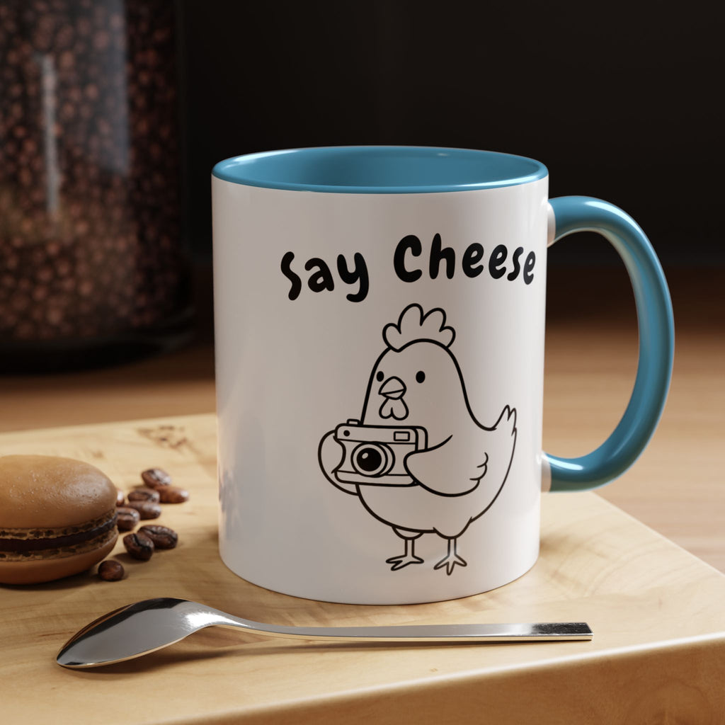 Chicken With Camera Accent Coffee Mug (11, 15oz)