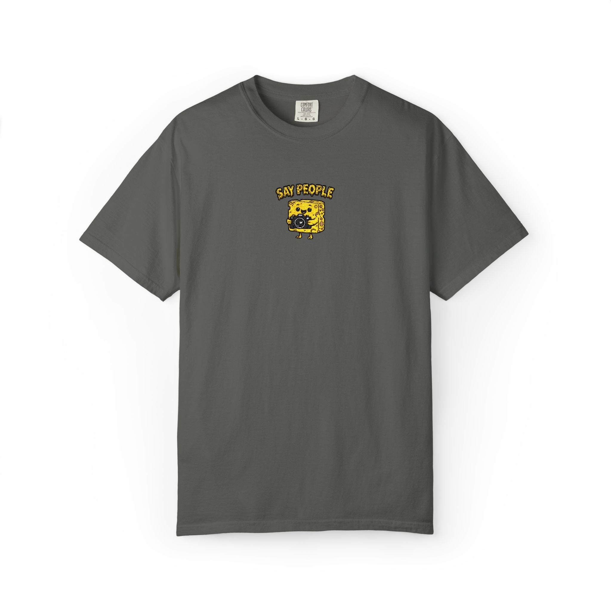 Say People Cheese Block Embroidery T-shirt