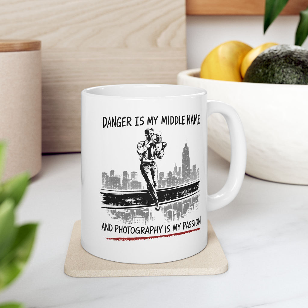 Charles Ebbits Inspired Design 'Danger Is My Middle Name And Photography Is My Passion’ Coffee Cup (11oz/15oz)