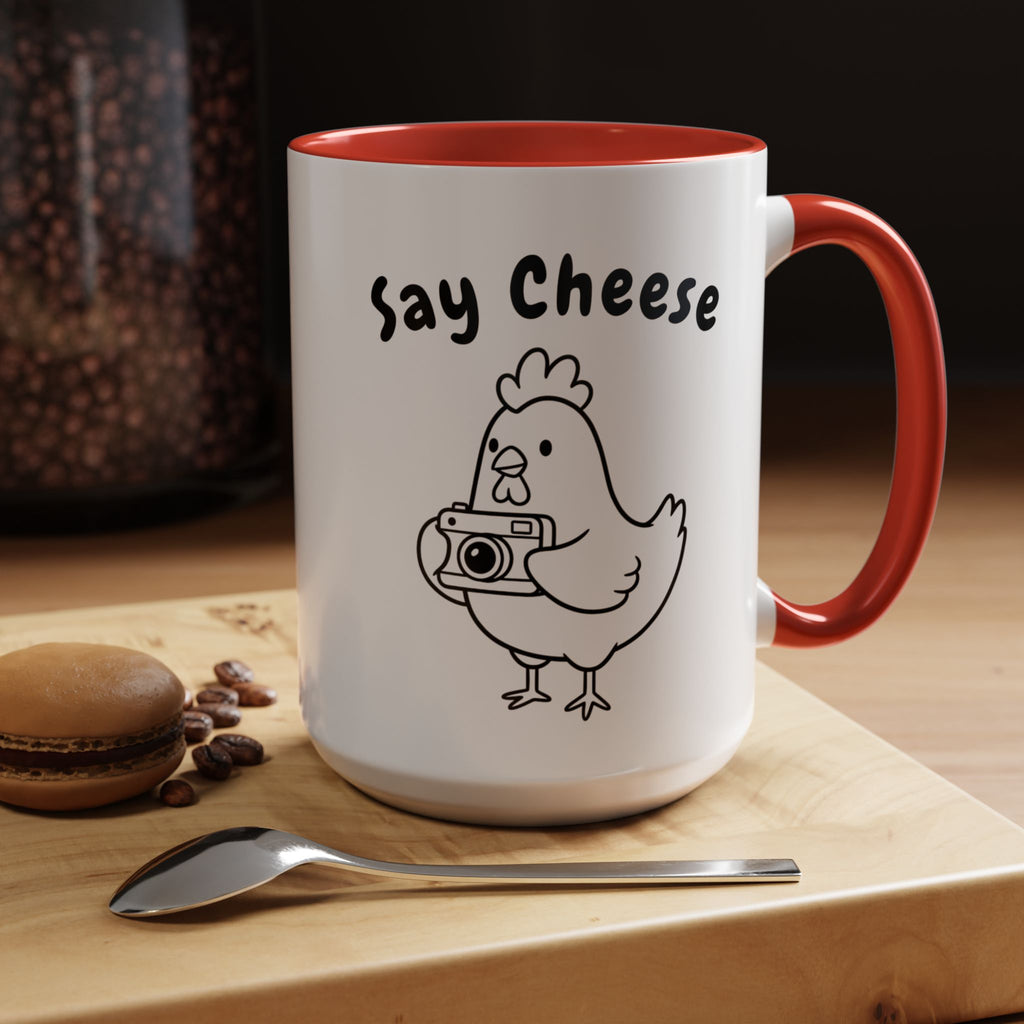 Chicken With Camera Accent Coffee Mug (11, 15oz)