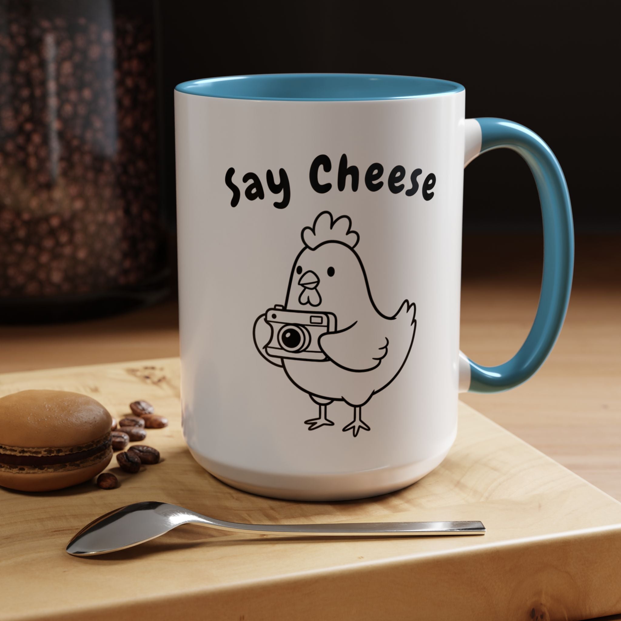 Chicken With Camera Accent Coffee Mug (11, 15oz)
