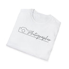 Photographer Script Camera T‑Shirt — Minimal Photography Tee for Photographers & Photo Lovers