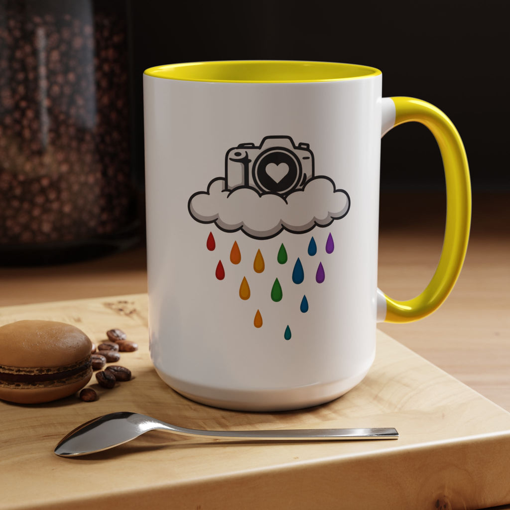 Rainbow Camera Coffee Mug — Photography Lover Accent Mug (11/15oz)