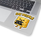 Say People Cheese Camera Sticker — Cute Cheese Character Kiss-Cut Sticker
