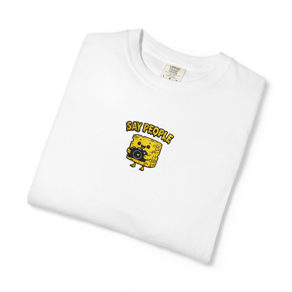 Say People Cheese Block Embroidery T-shirt