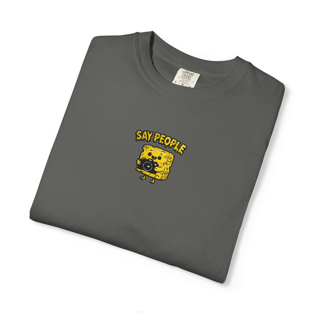 Say People Cheese Block Embroidery T-shirt