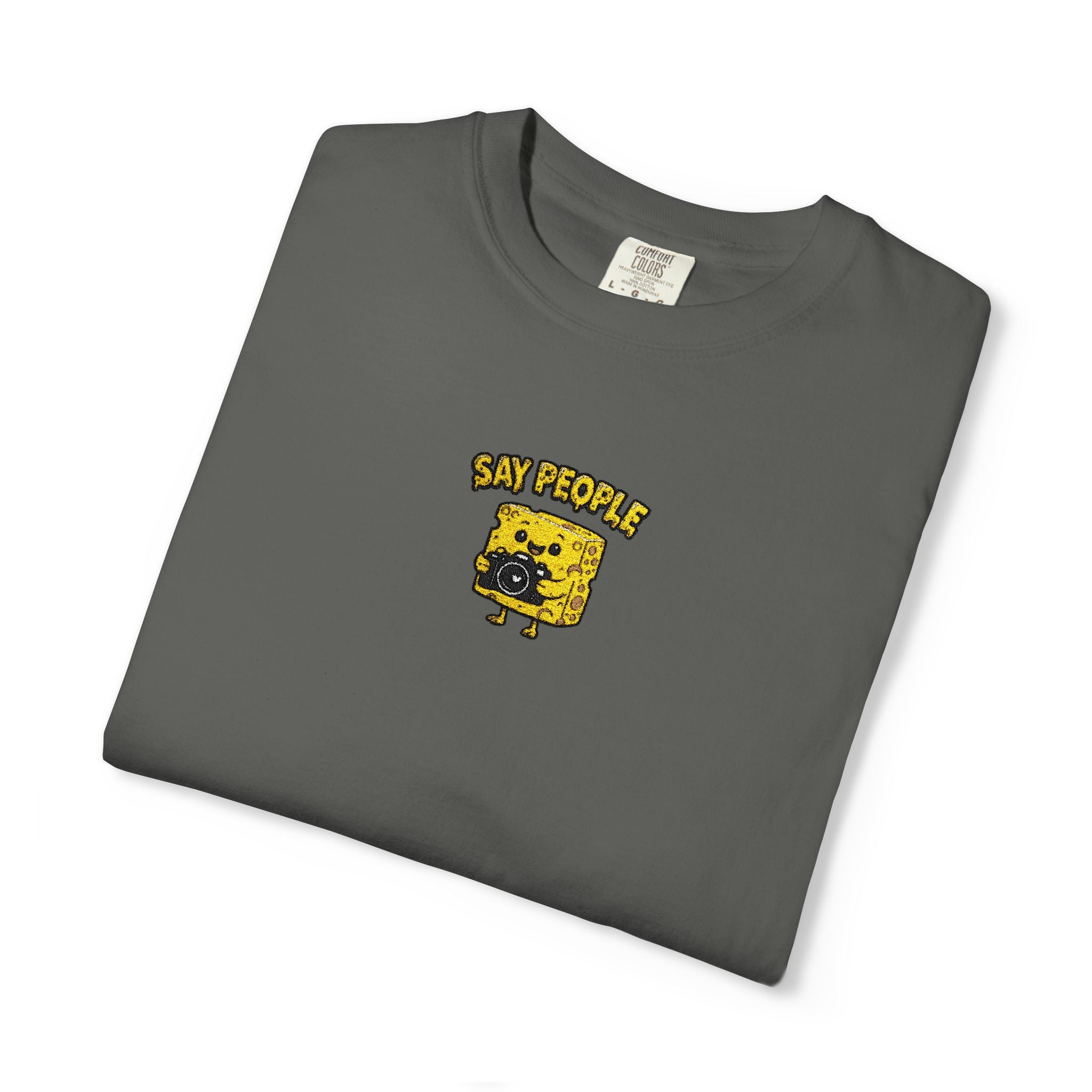 Say People Cheese Block Embroidery T-shirt