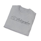 Photographer Script Camera T‑Shirt — Minimal Photography Tee for Photographers & Photo Lovers