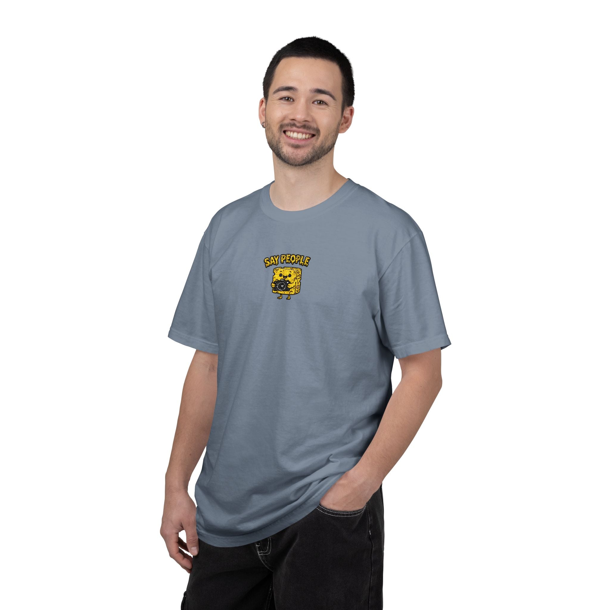 Say People Cheese Block Embroidery T-shirt