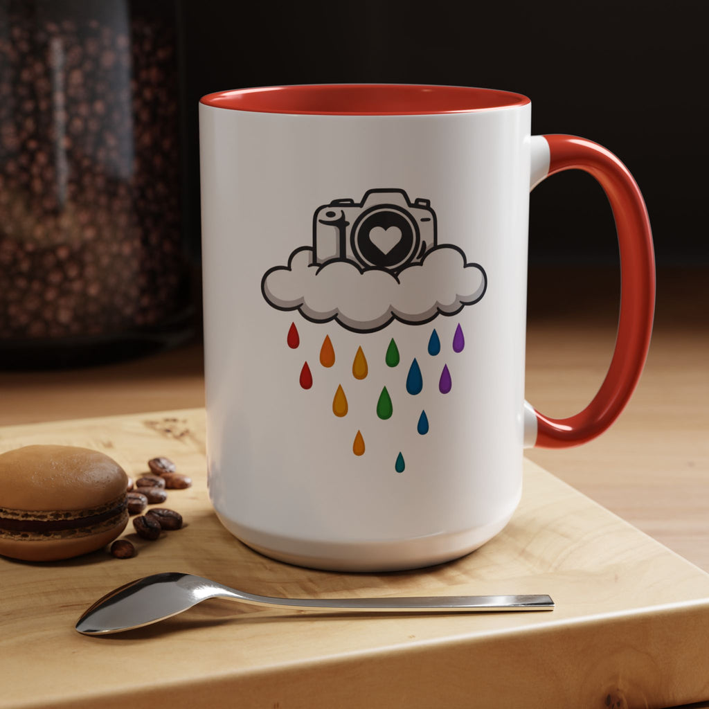 Rainbow Camera Coffee Mug — Photography Lover Accent Mug (11/15oz)