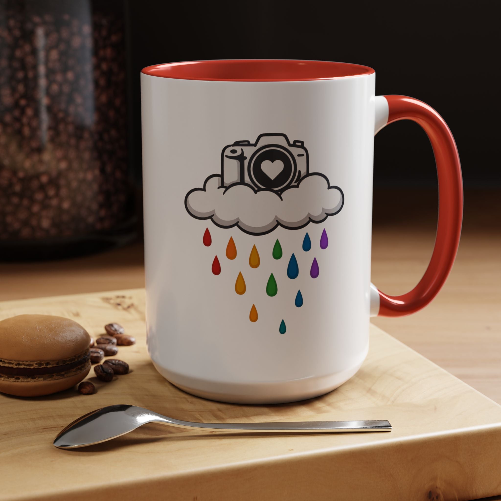 Rainbow Camera Coffee Mug — Photography Lover Accent Mug (11/15oz)