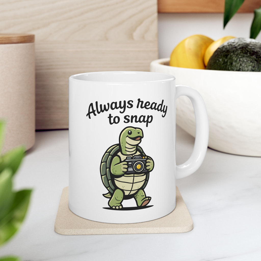 "Always Ready To Snap” Snapping Turtle Design Coffee Mug 11oz/15oz