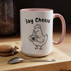 Chicken With Camera Accent Coffee Mug (11, 15oz)