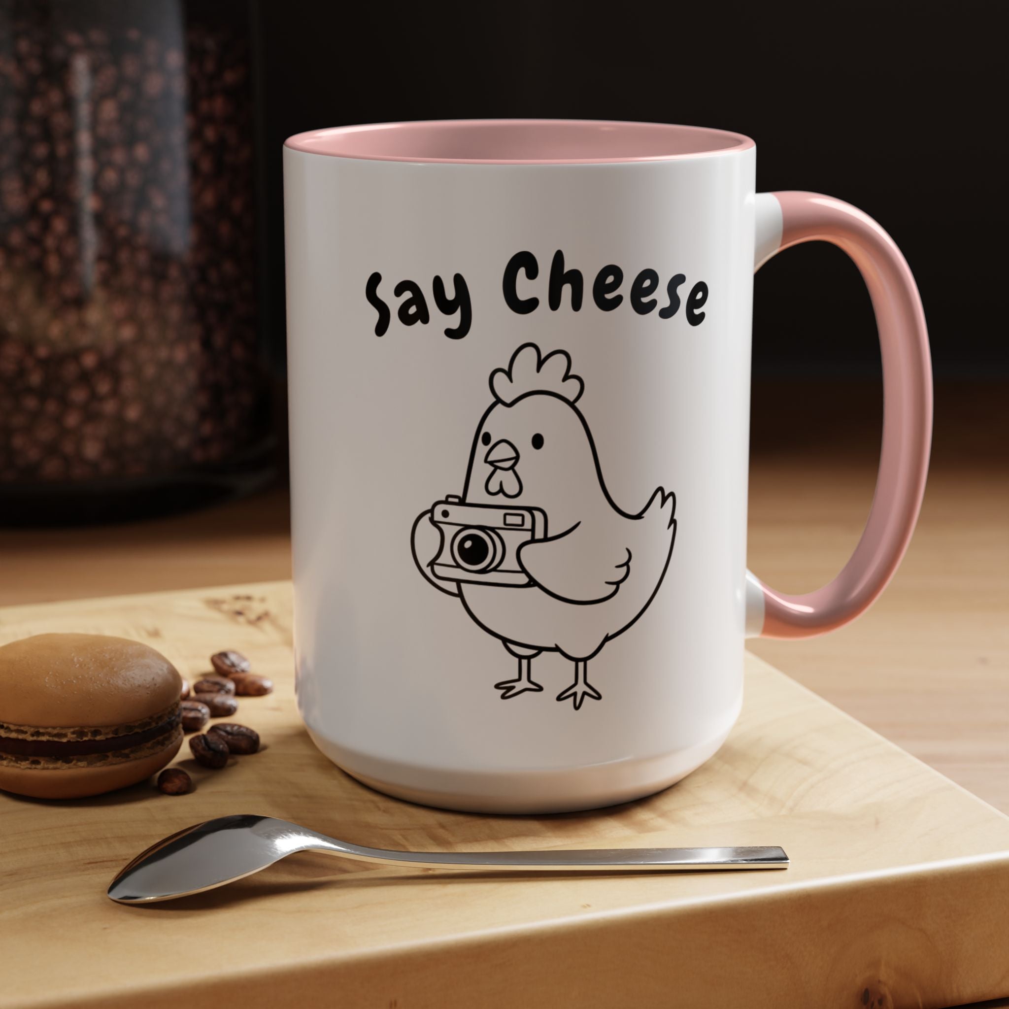 Chicken With Camera Accent Coffee Mug (11, 15oz)