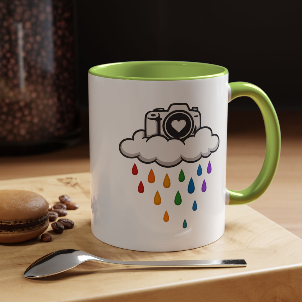 Rainbow Camera Coffee Mug — Photography Lover Accent Mug (11/15oz)
