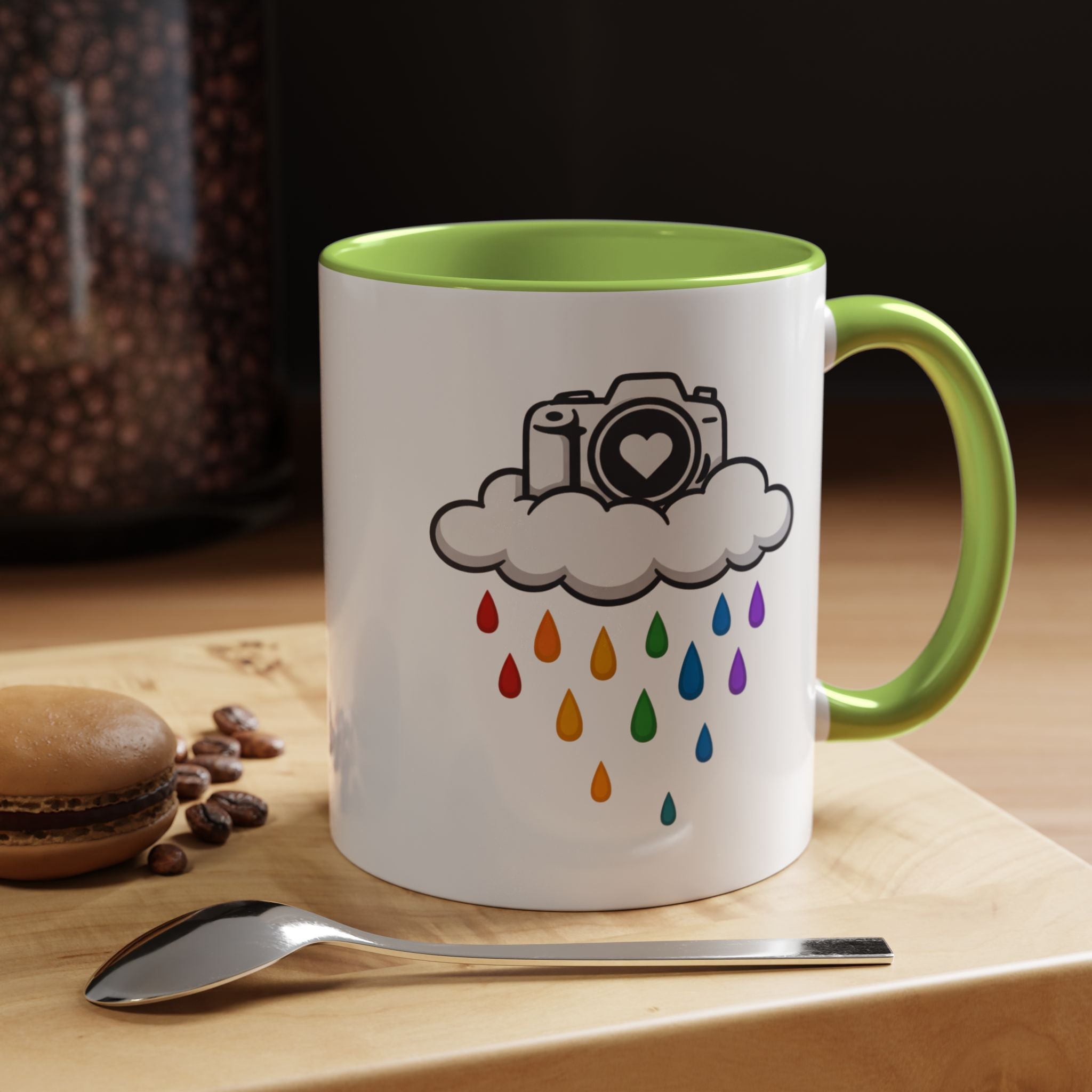 Rainbow Camera Coffee Mug — Photography Lover Accent Mug (11/15oz)
