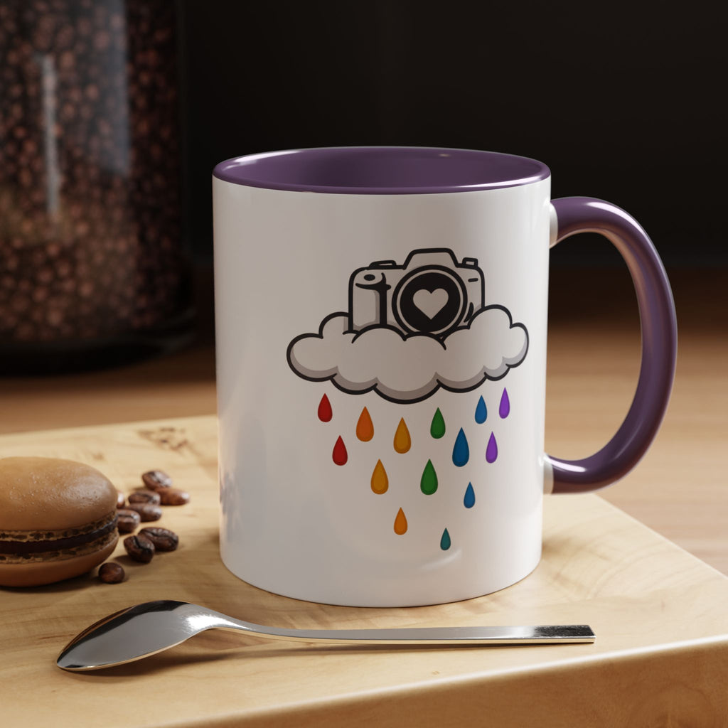 Rainbow Camera Coffee Mug — Photography Lover Accent Mug (11/15oz)