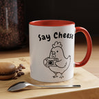 Chicken With Camera Accent Coffee Mug (11, 15oz)