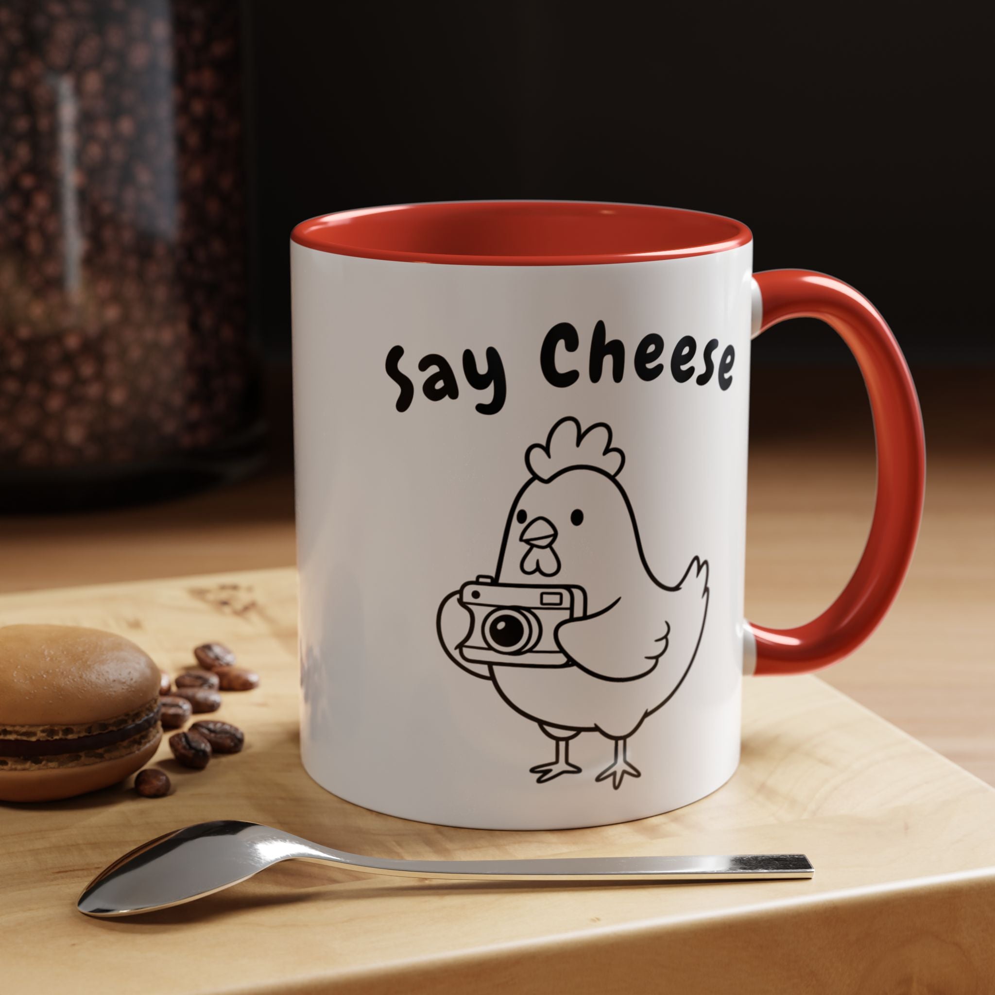 Chicken With Camera Accent Coffee Mug (11, 15oz)
