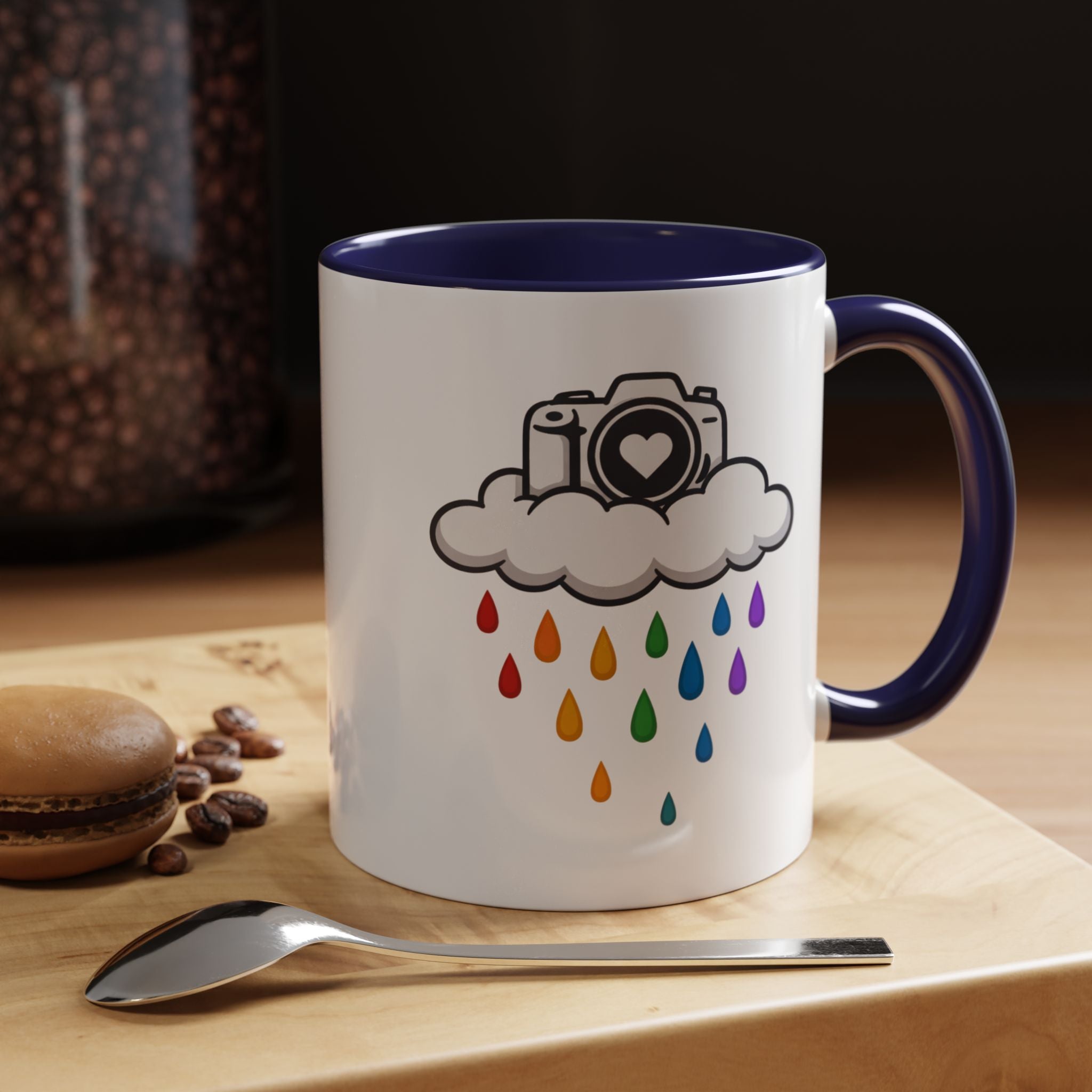 Rainbow Camera Coffee Mug — Photography Lover Accent Mug (11/15oz)