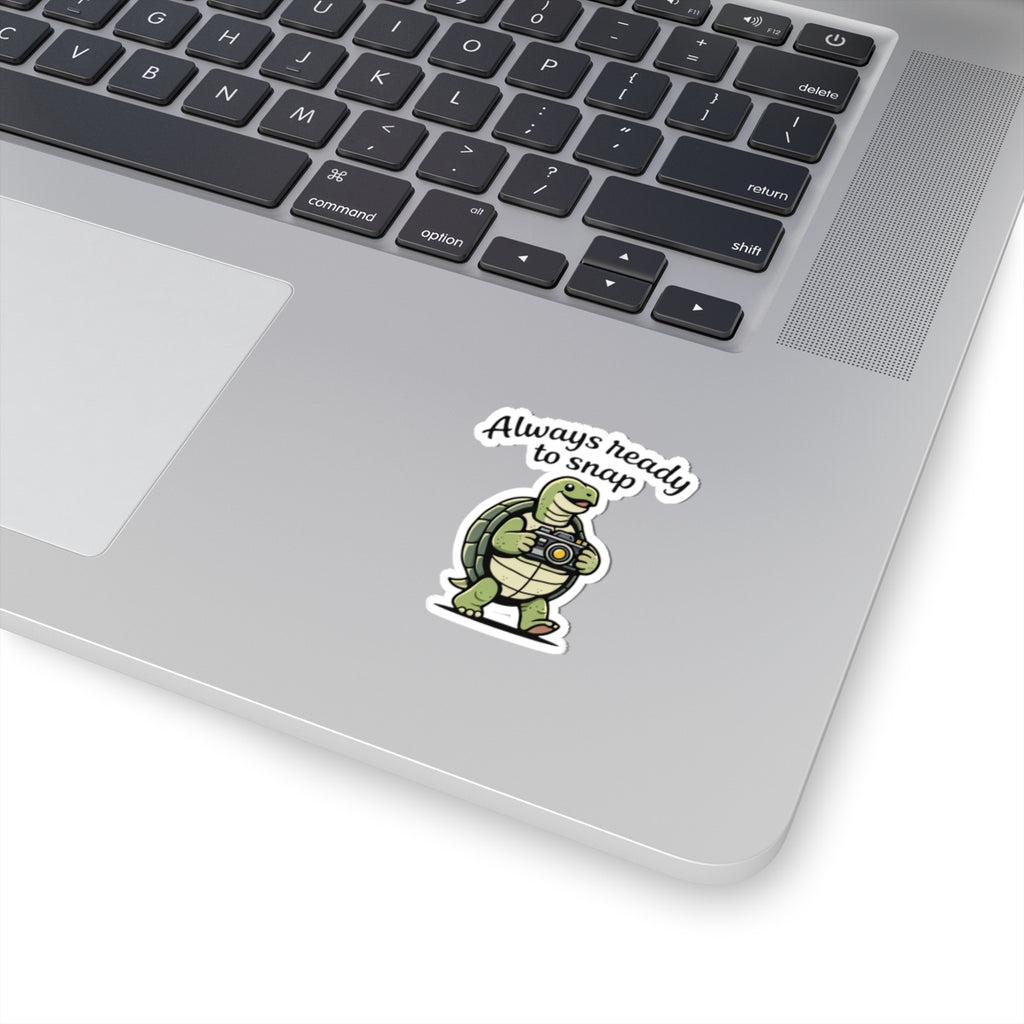 Always Ready to Snap Turtle Design Kiss-Cut Sticker