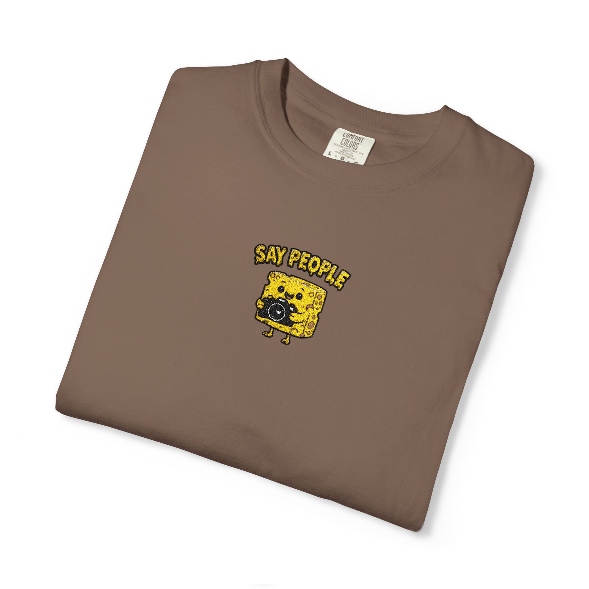 Say People Cheese Block Embroidery T-shirt