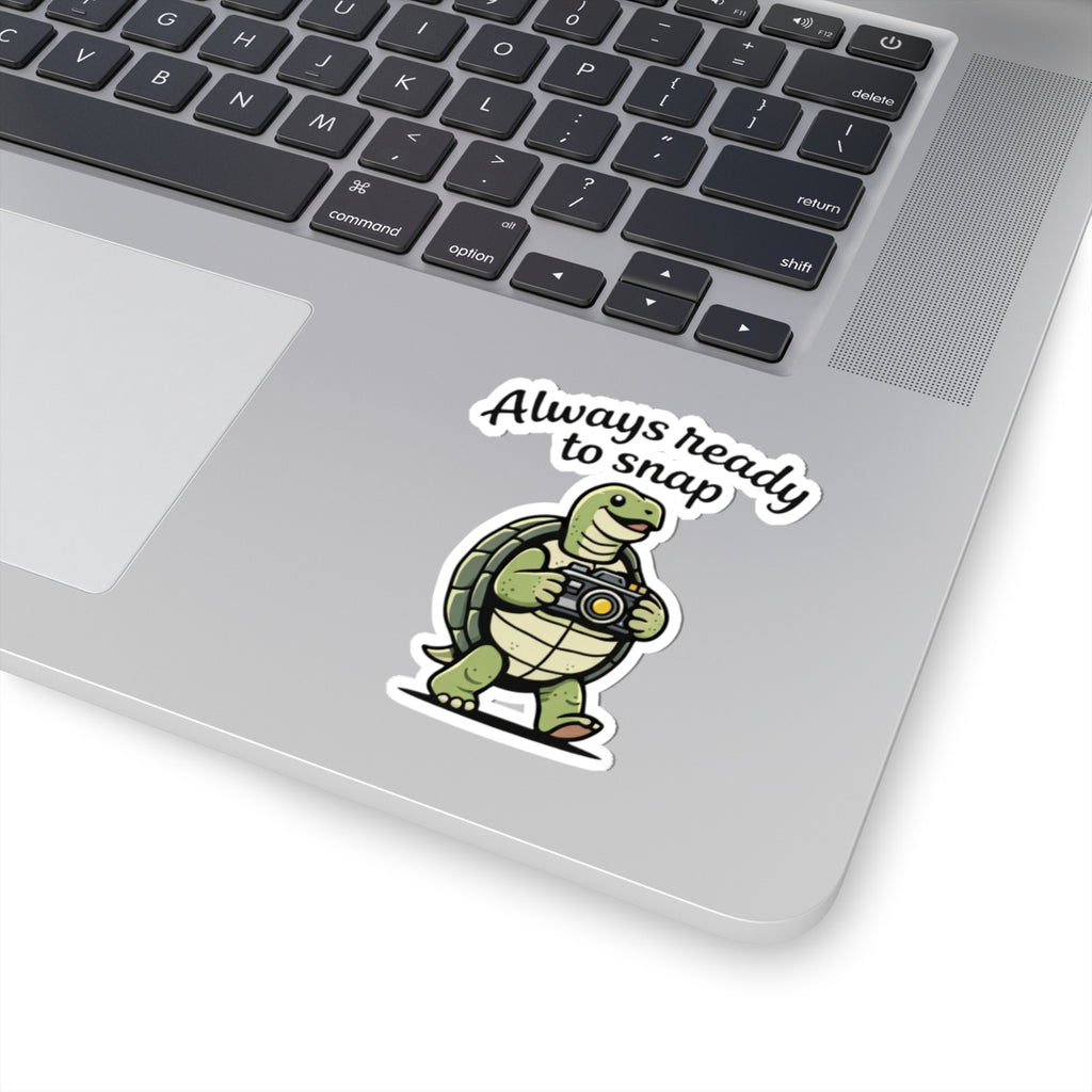 Always Ready to Snap Turtle Design Kiss-Cut Sticker