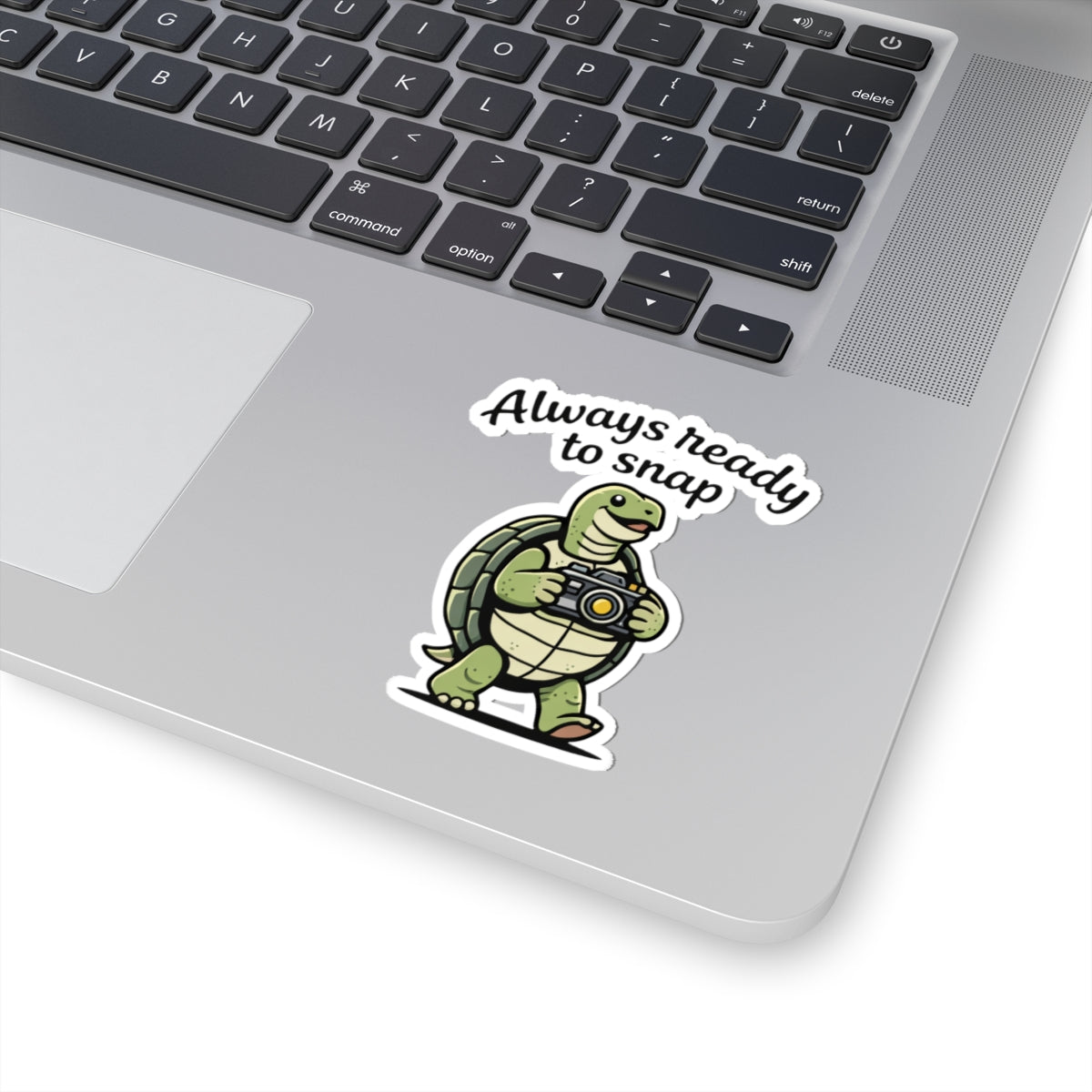 Always Ready to Snap Turtle Design Kiss-Cut Sticker