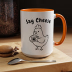 Chicken With Camera Accent Coffee Mug (11, 15oz)