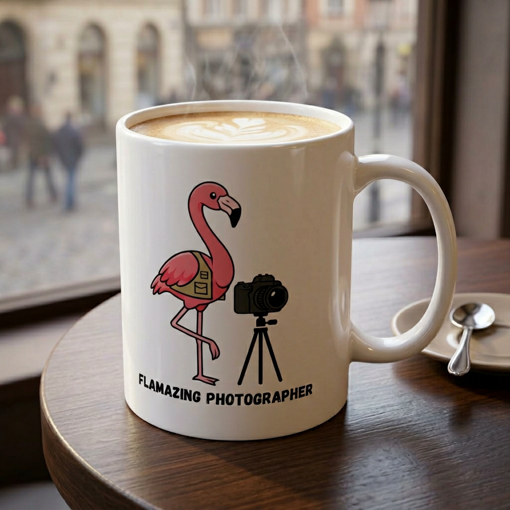 Funny Female Photographer Mug – Cute Camera Illustration Coffee Cup (11oz & 15oz)