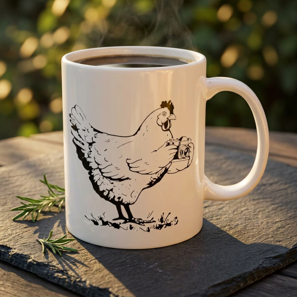 Photographer Chicken Ceramic Mug, (11oz, 15oz)