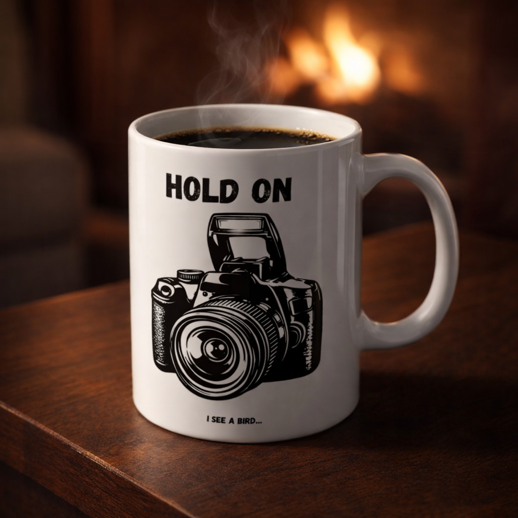 Coffee Camera Mug — Vintage Camera Illustration Ceramic Coffee Cup (11oz, 15oz)