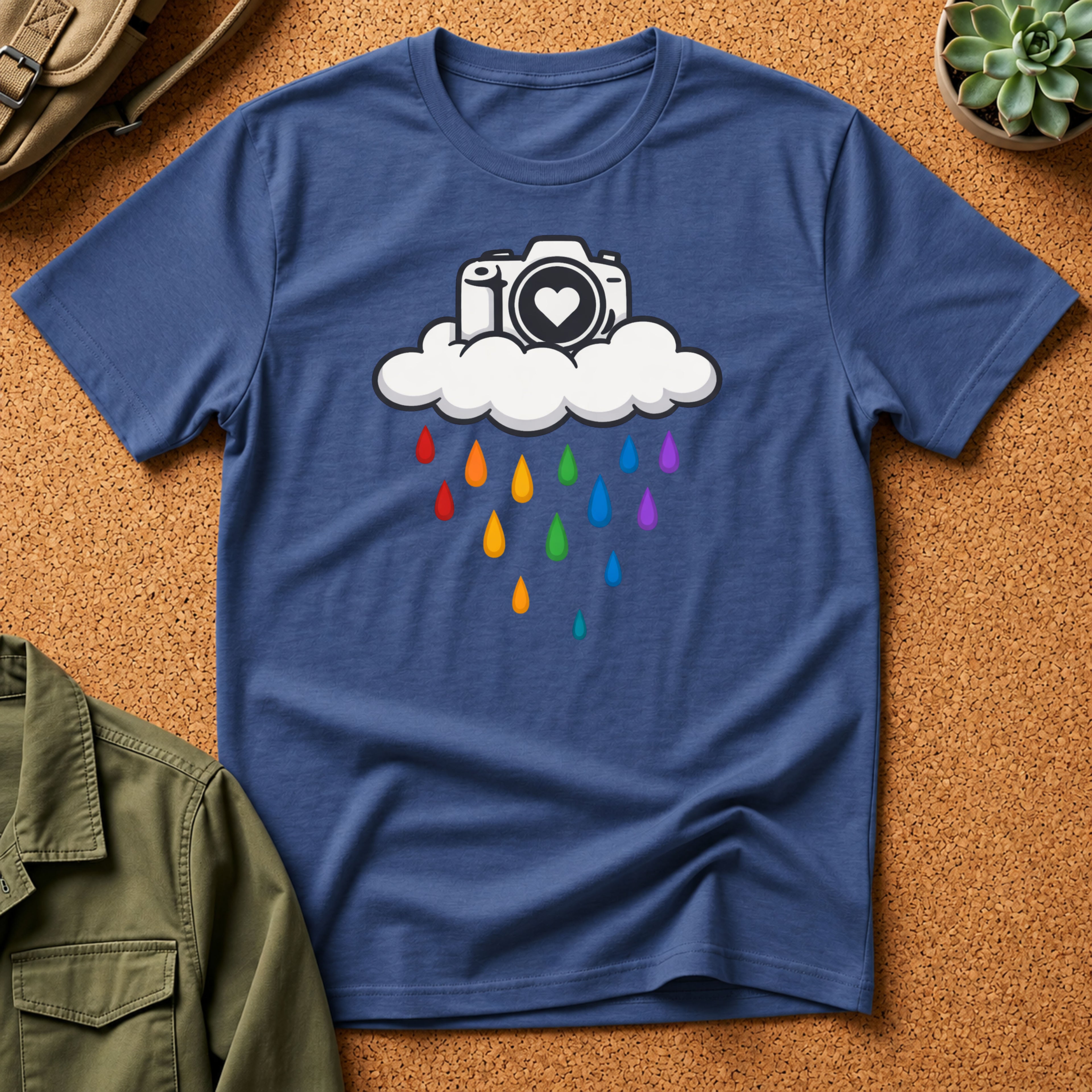 Rainbow Rain Camera T-Shirt