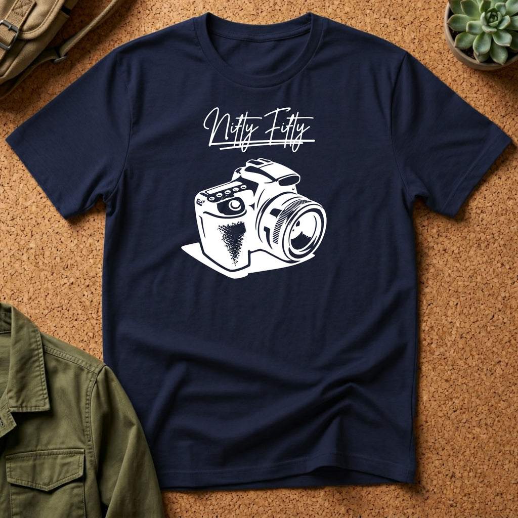 Vintage Camera T-Shirt — “Nifty Fifty” Photography Tee