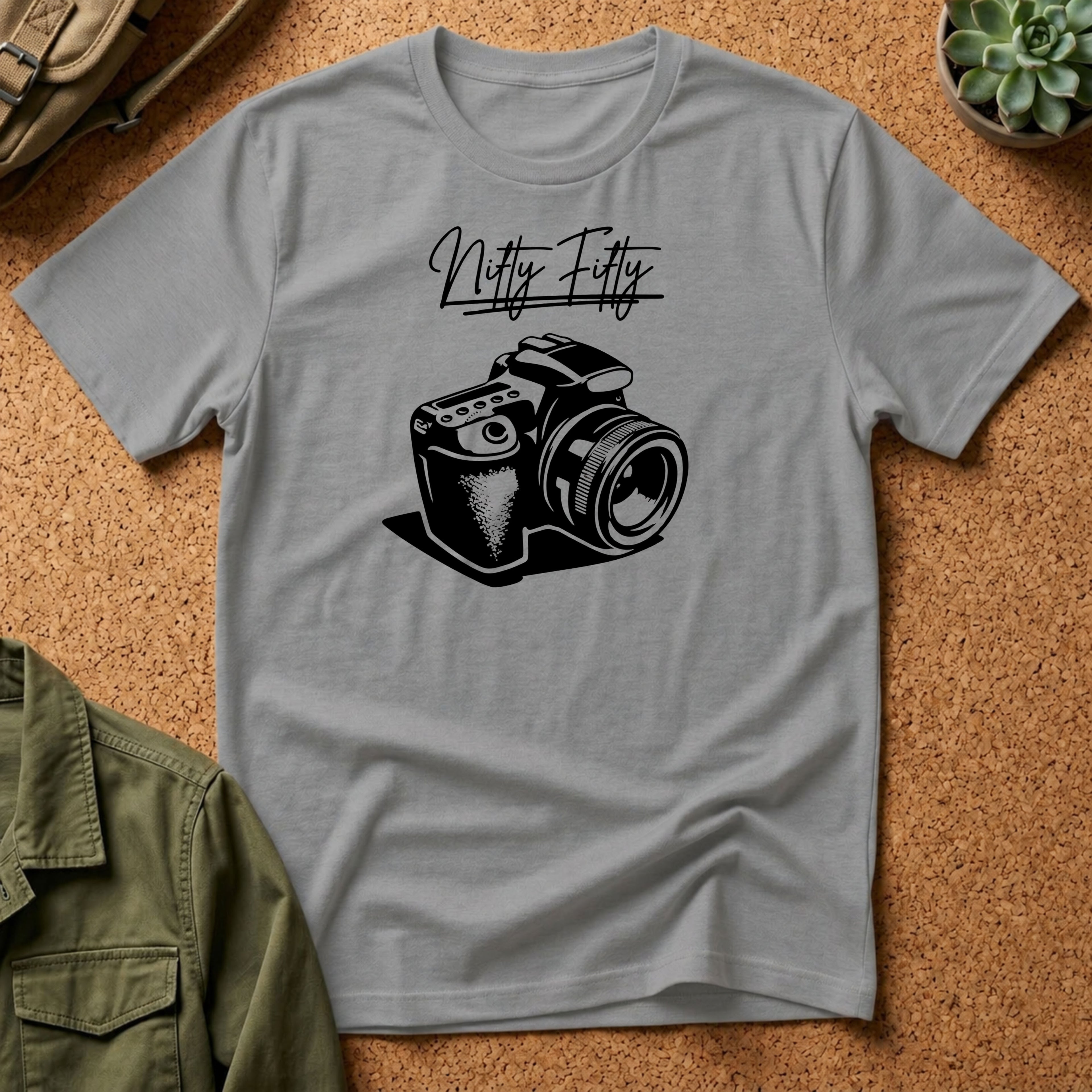 Vintage Camera T-Shirt — “Nifty Fifty” Photography Tee