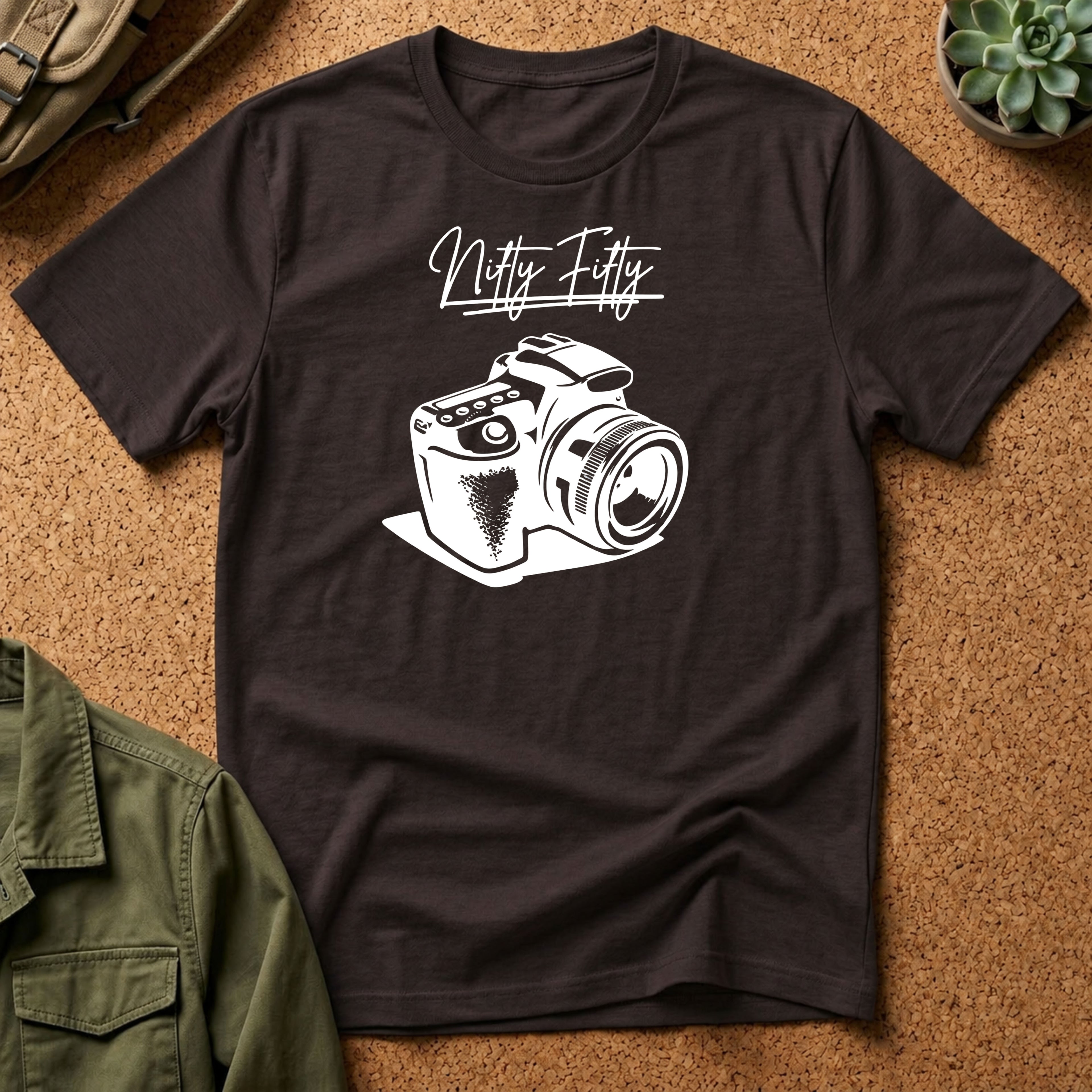 Vintage Camera T-Shirt — “Nifty Fifty” Photography Tee