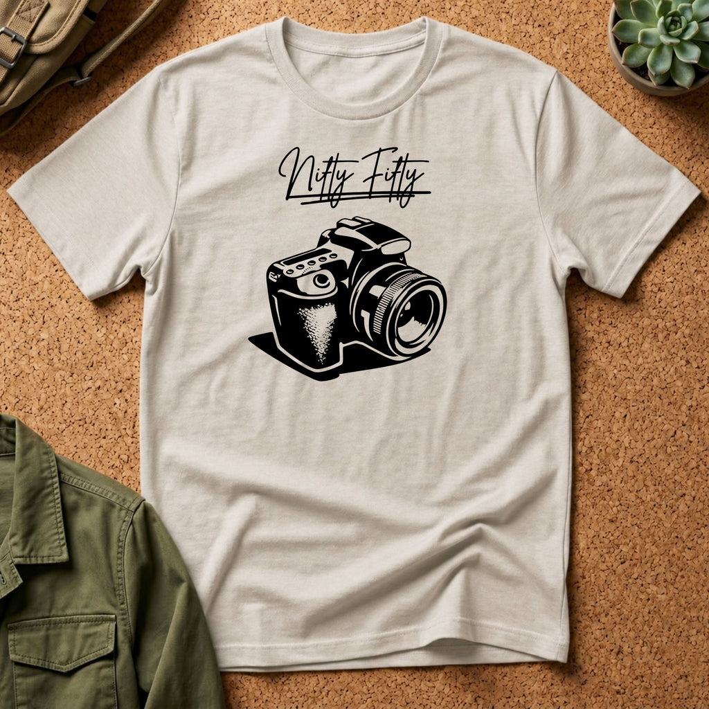Vintage Camera T-Shirt — “Nifty Fifty” Photography Tee